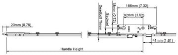 Hoppe Multipoint 16mm Manual Gear, 60/92 Shootbolt, 1" D/B